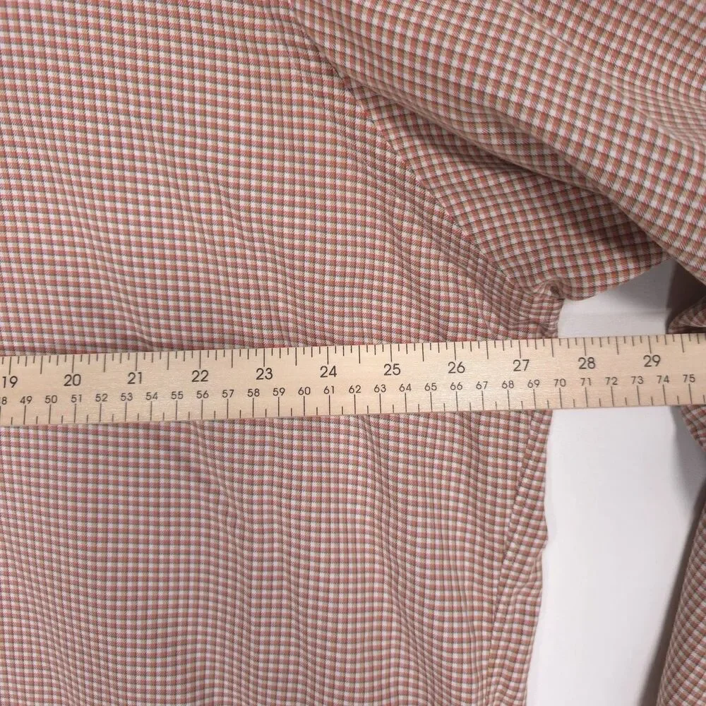 RALPH LAUREN Vintage HONG KONG Yarmouth‎ Cotton Check Tan Brown Shirt MEDIUM